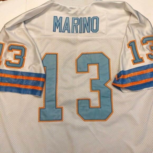 Mitchell & Ness Throwbacks 1984 Miami Dolphins Dan Marino Jersey White Size 52 - Picture 8 of 11